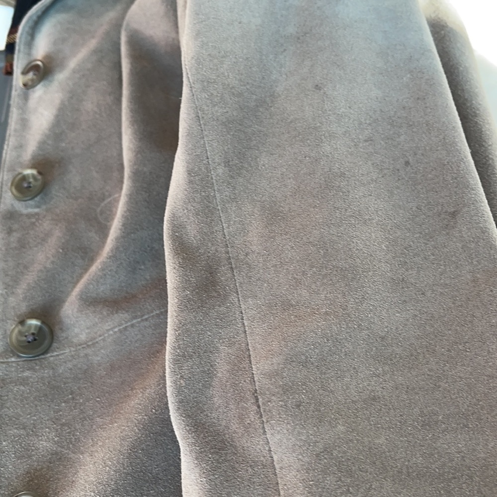 Grey Suede Fitted Jacket - image 7